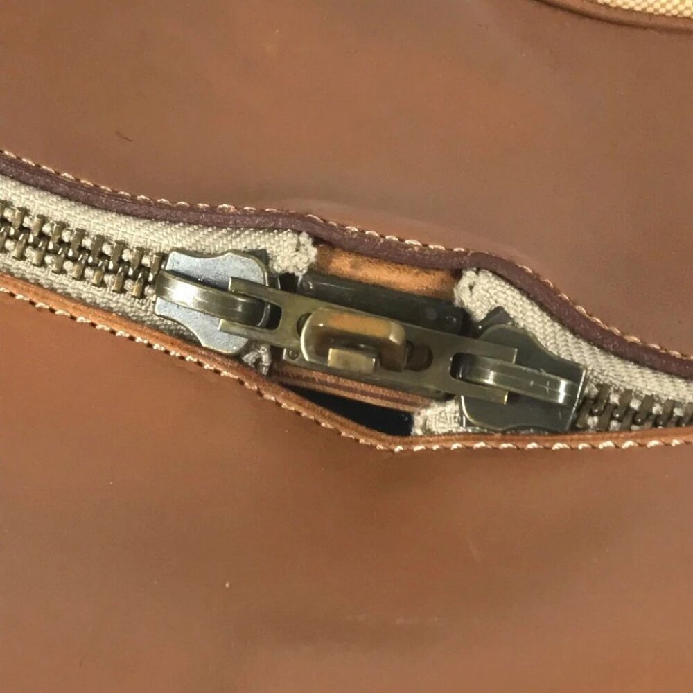 HERMES vintage Victoria 50 Travel Bag Duffle Bag Leather/Canvas Beige/Brown - Picture 12 of 15